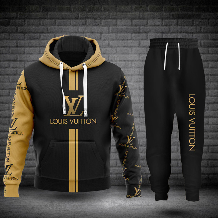 OFFICIAL Louis Vuitton Classic Gold Hoodie Jogger Pants 96 - Usalast