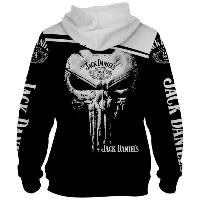 Jack Daniel’s Punisher Skull Hoodie 3D, T-Shirt 3D, Polo 3D - Saleoffshirt 1409196