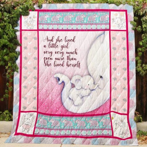 And she loved a little girl very very much elephant quilt