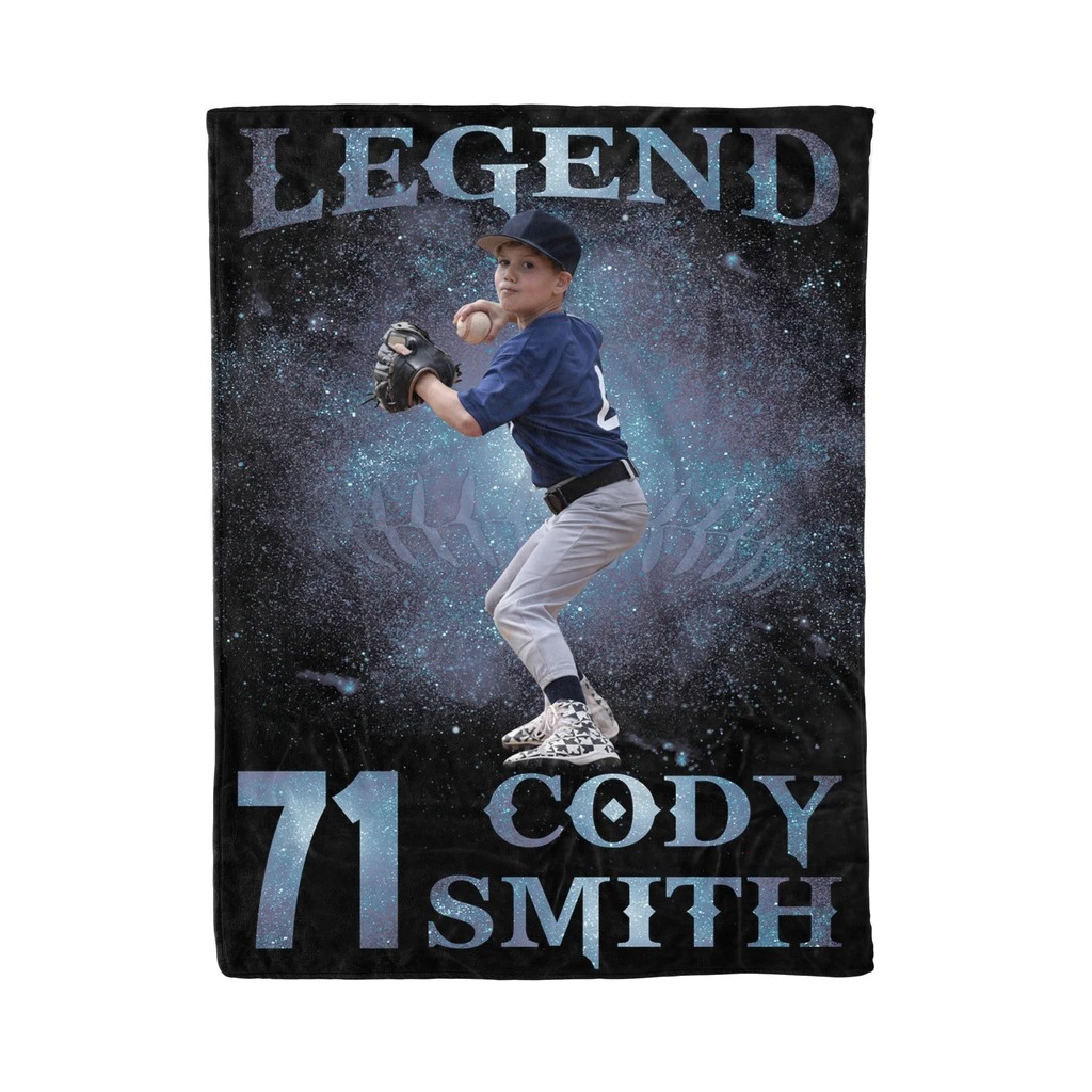 Baseball Legend Personalized Customized Blanket 1
