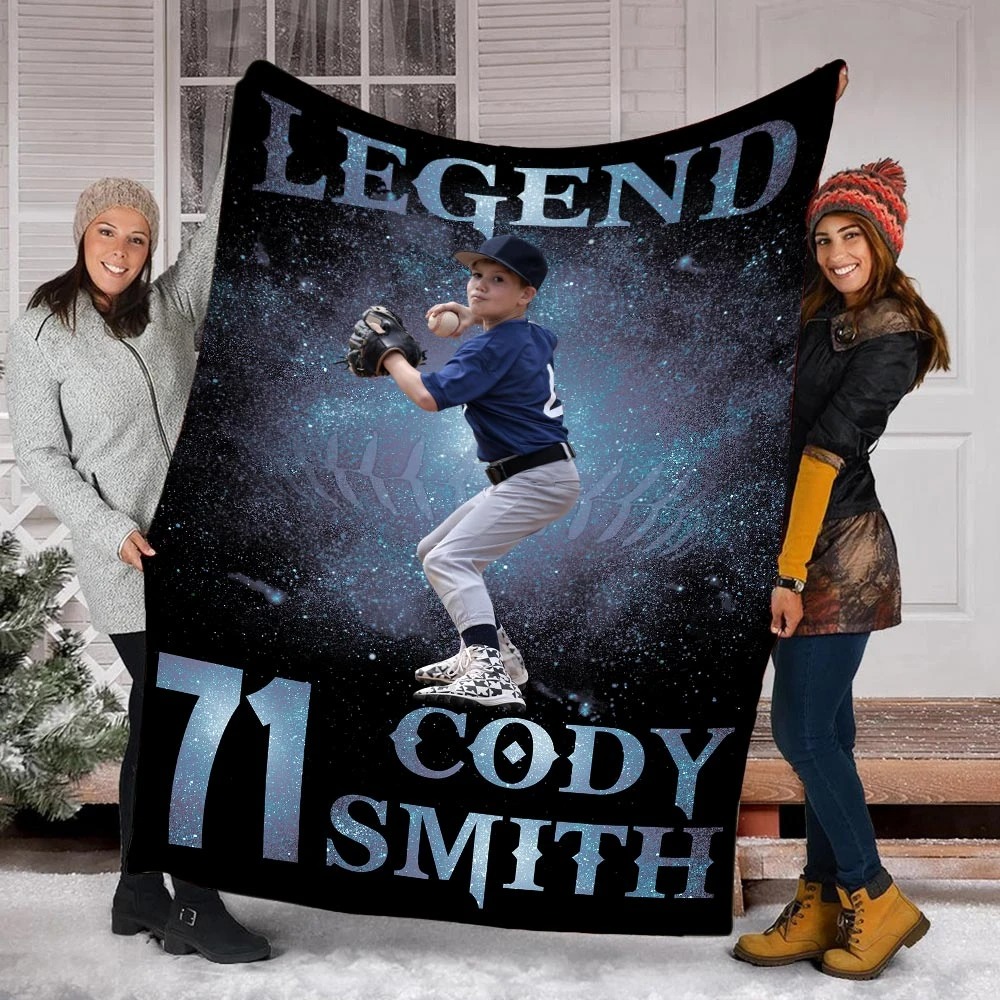 Baseball Legend Personalized Customized Blanket