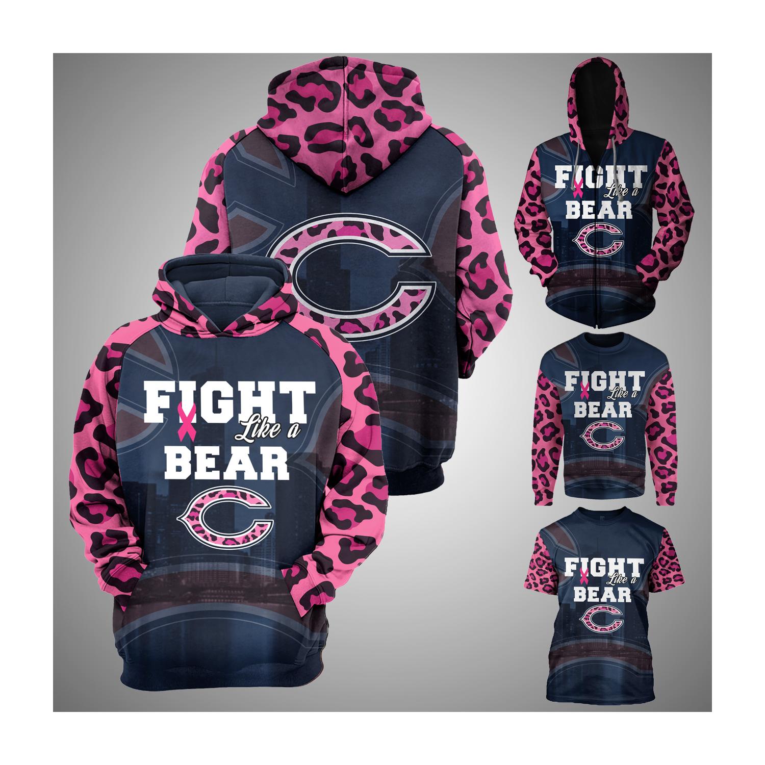 Breast cancer fight like a chicago bears 3d hoodie - maria