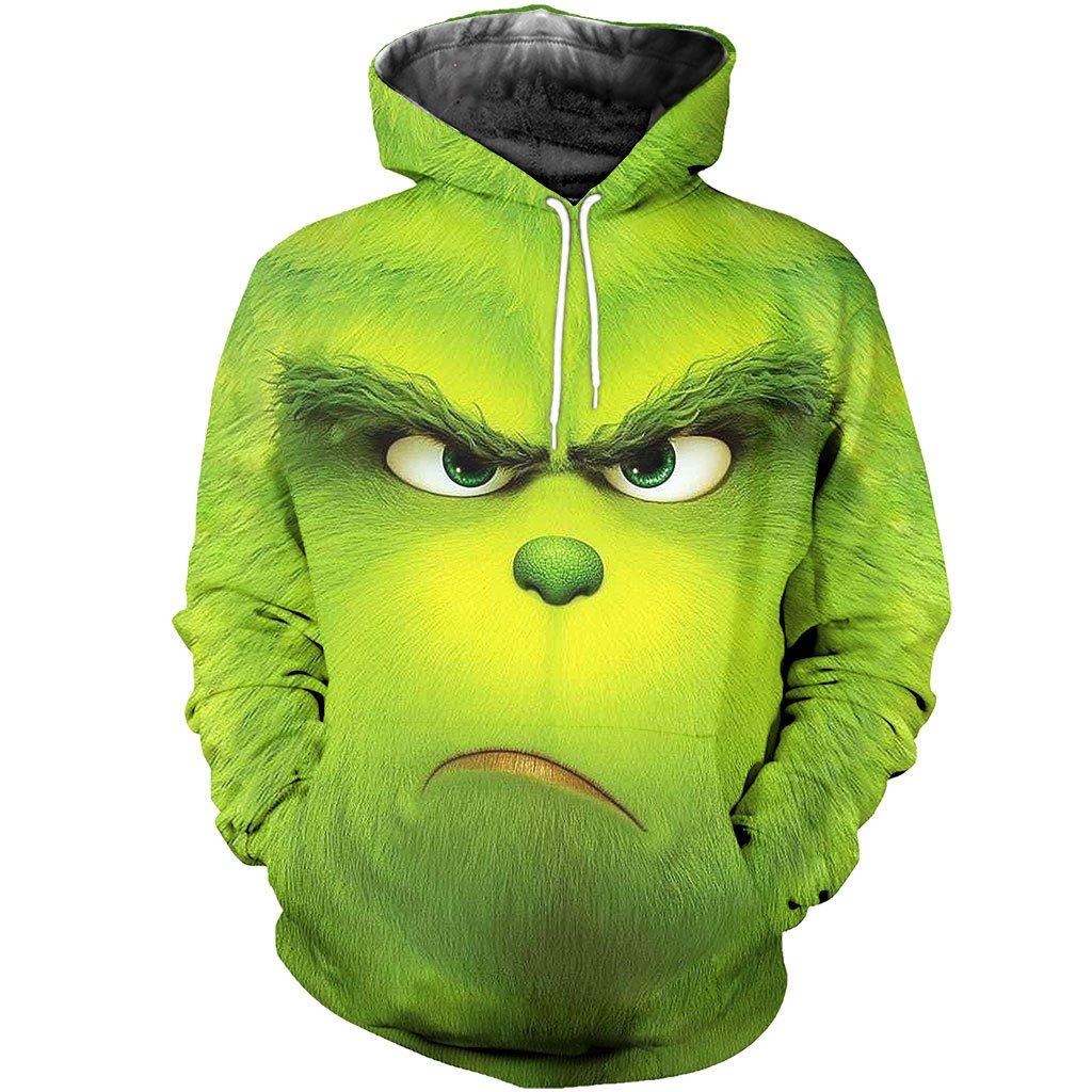 Christmas the grinch face 3d all over printed hoodie - maria