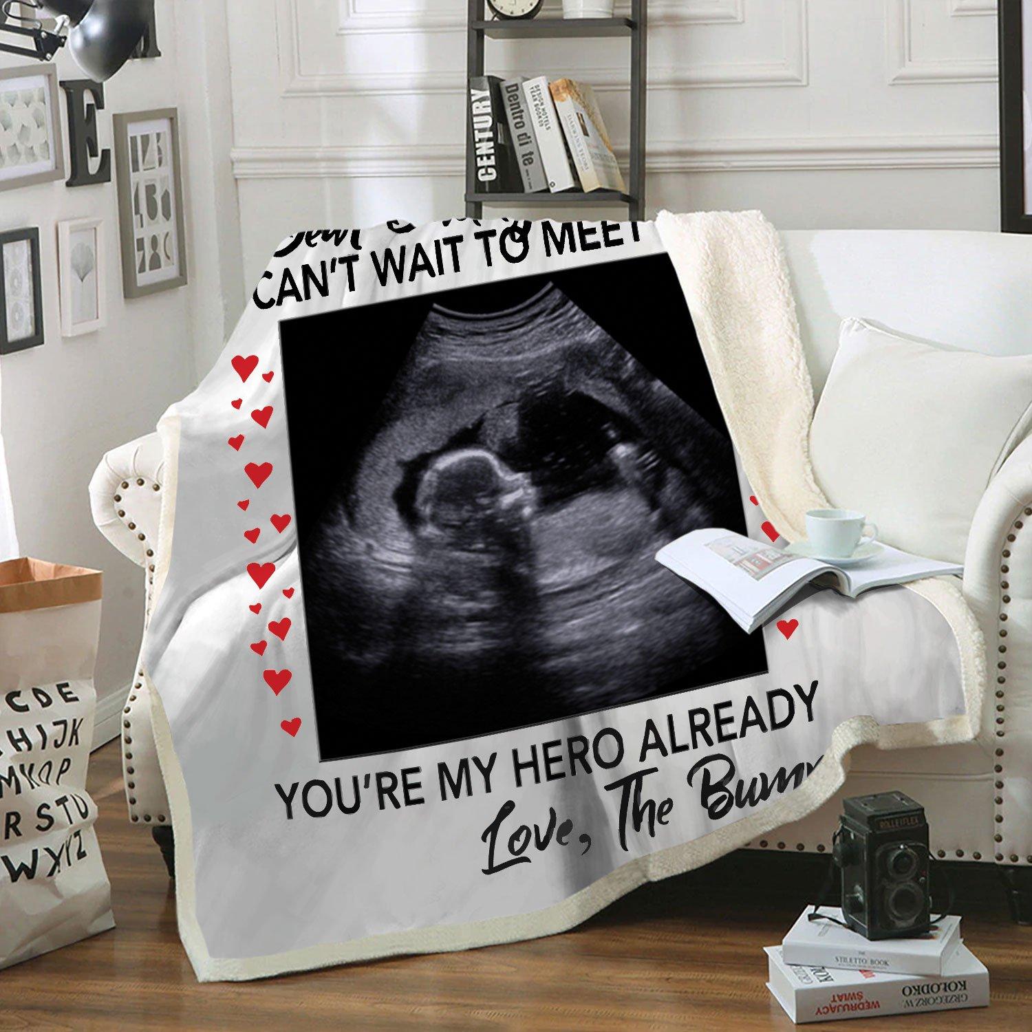 Dear daddy I can't wait to meet you pregnant fleece blanket - maria