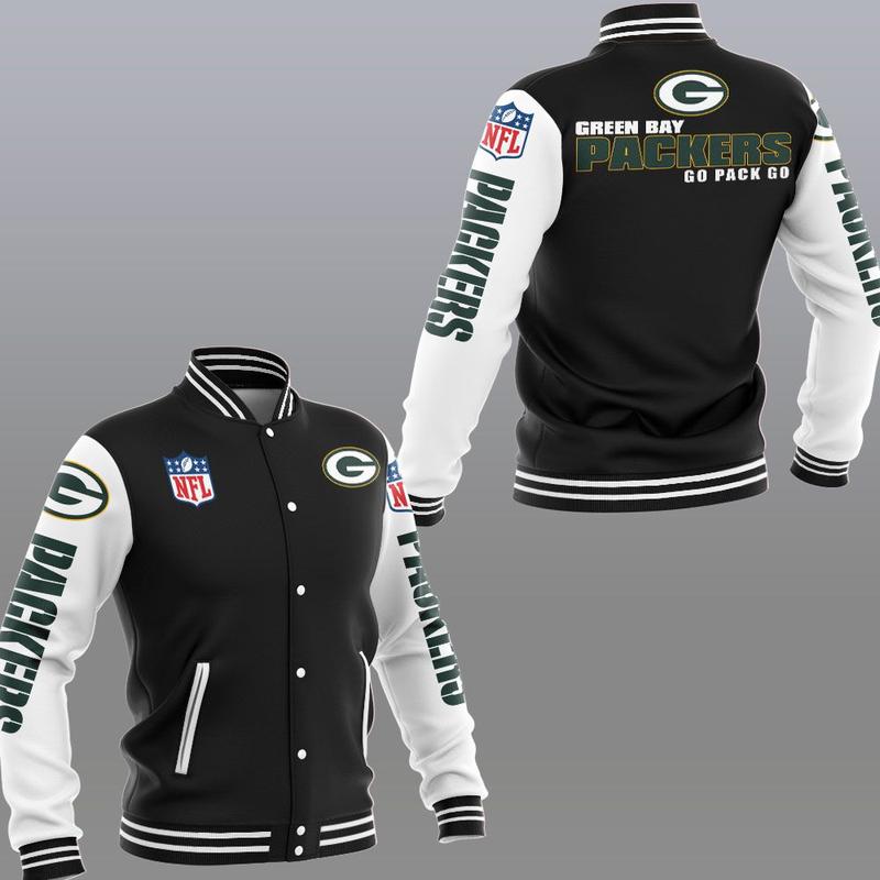 Green bay packers go pack go jacket - black