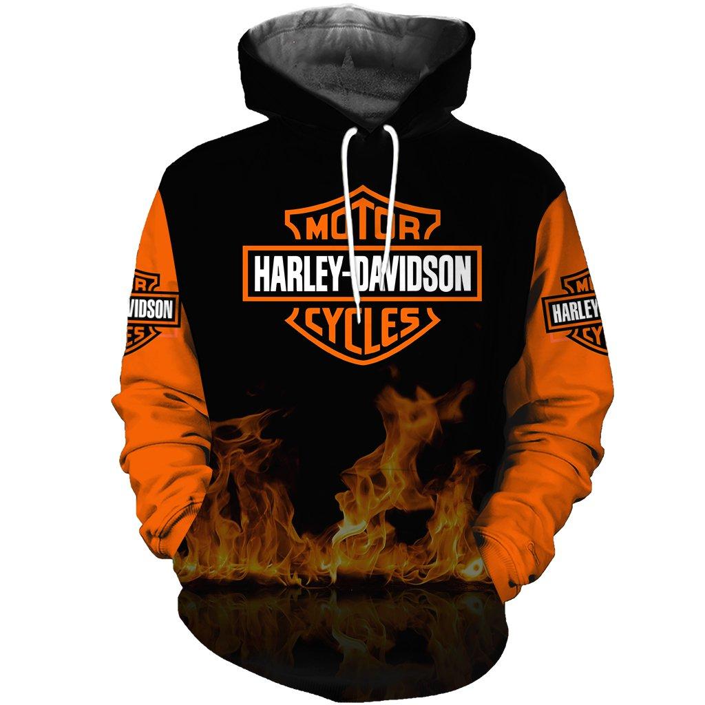 Harley-davidson 3d all over printed hoodie - maria