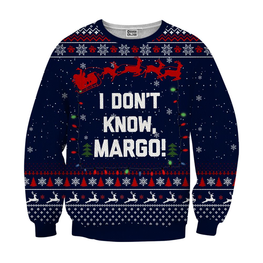 I don't know margo ugly christmas sweater - navy