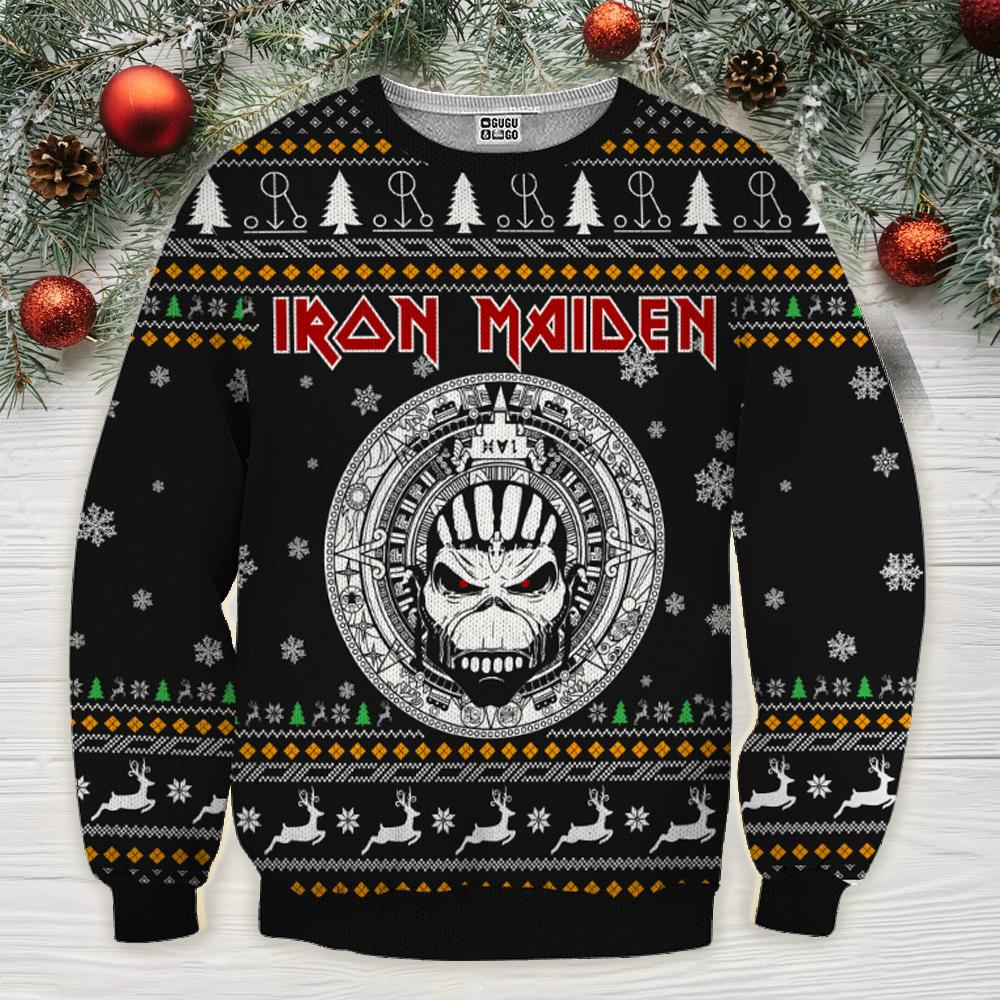 Iron maiden ugly christmas sweater - black