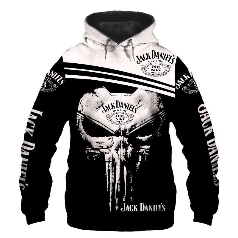 Jack Daniel's skull 3d hoodie