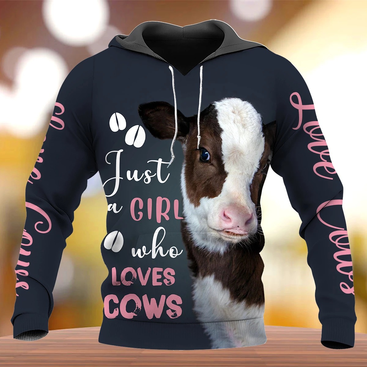 Just a girl who love cows 3d full print hoodie