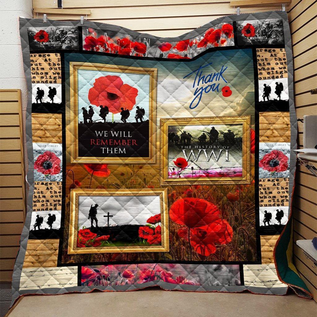 Lest we forget soldier and poppy veteran quilt - maria
