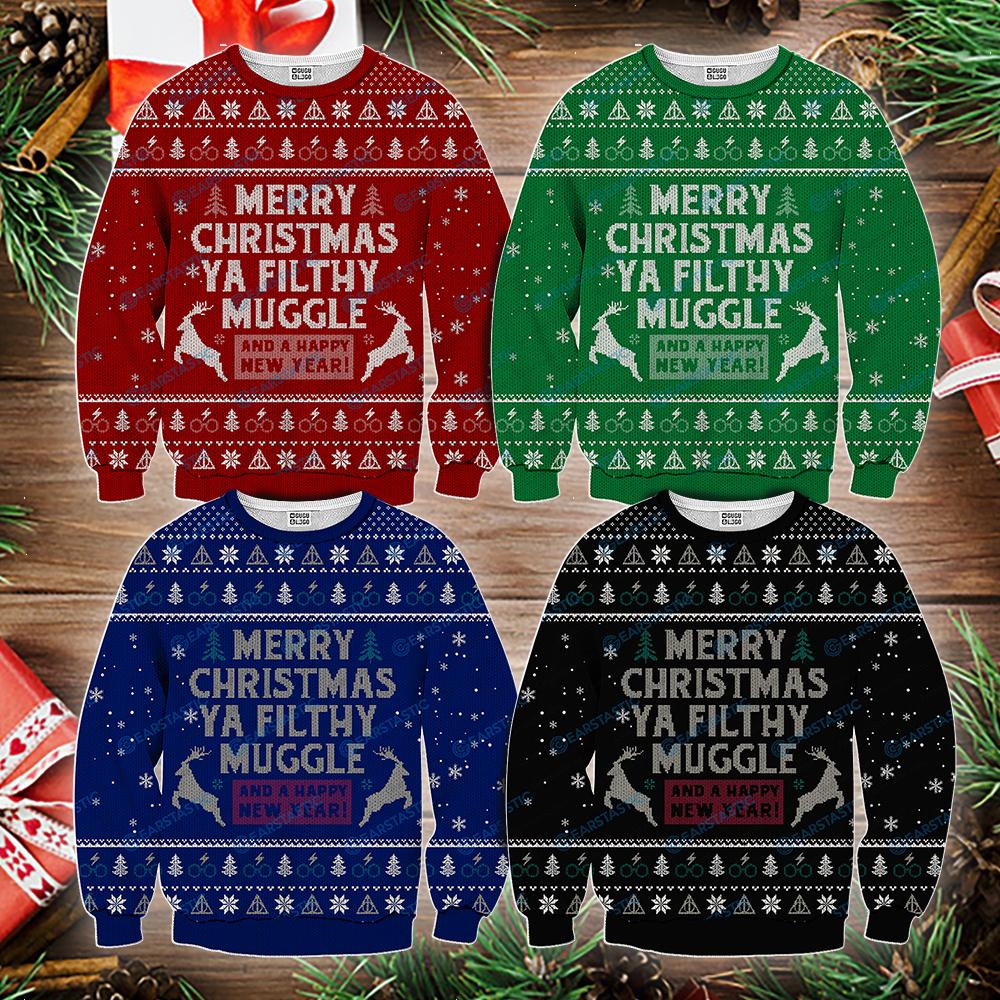 Merry christmas ya filthy muggle and a happy new year ugly sweater – maria