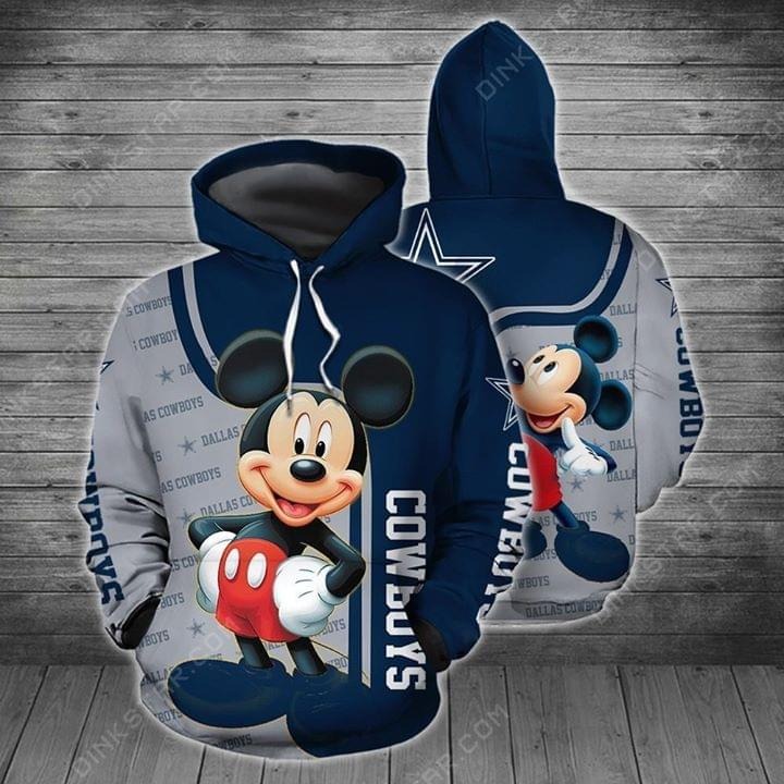 Mickey Mouse Dallas Cowboys 3d hoodie