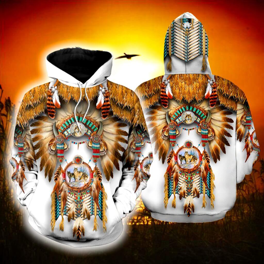 Native american 3d over printed hoodie