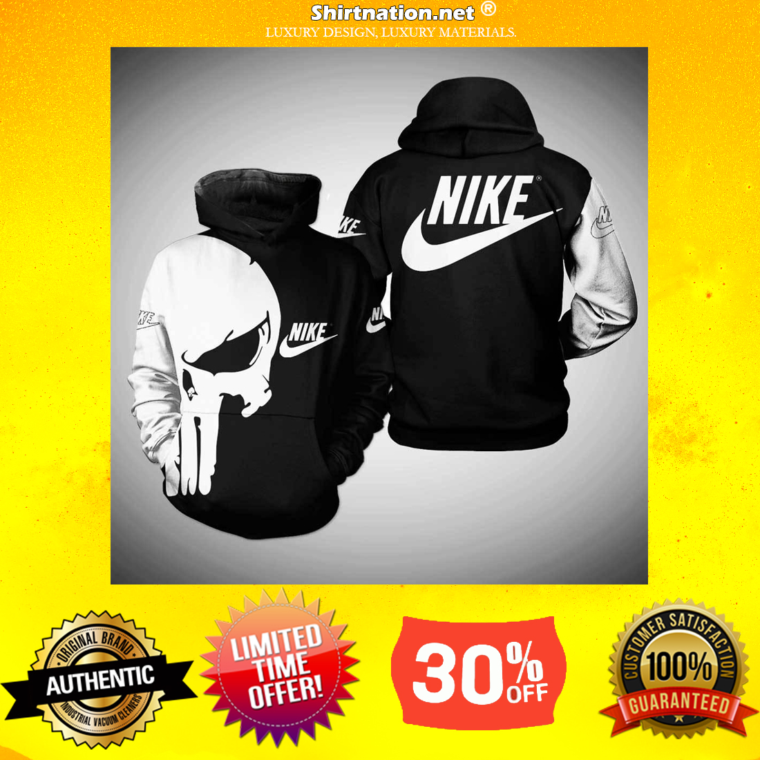 Nike Punisher skull 3d hoodie
