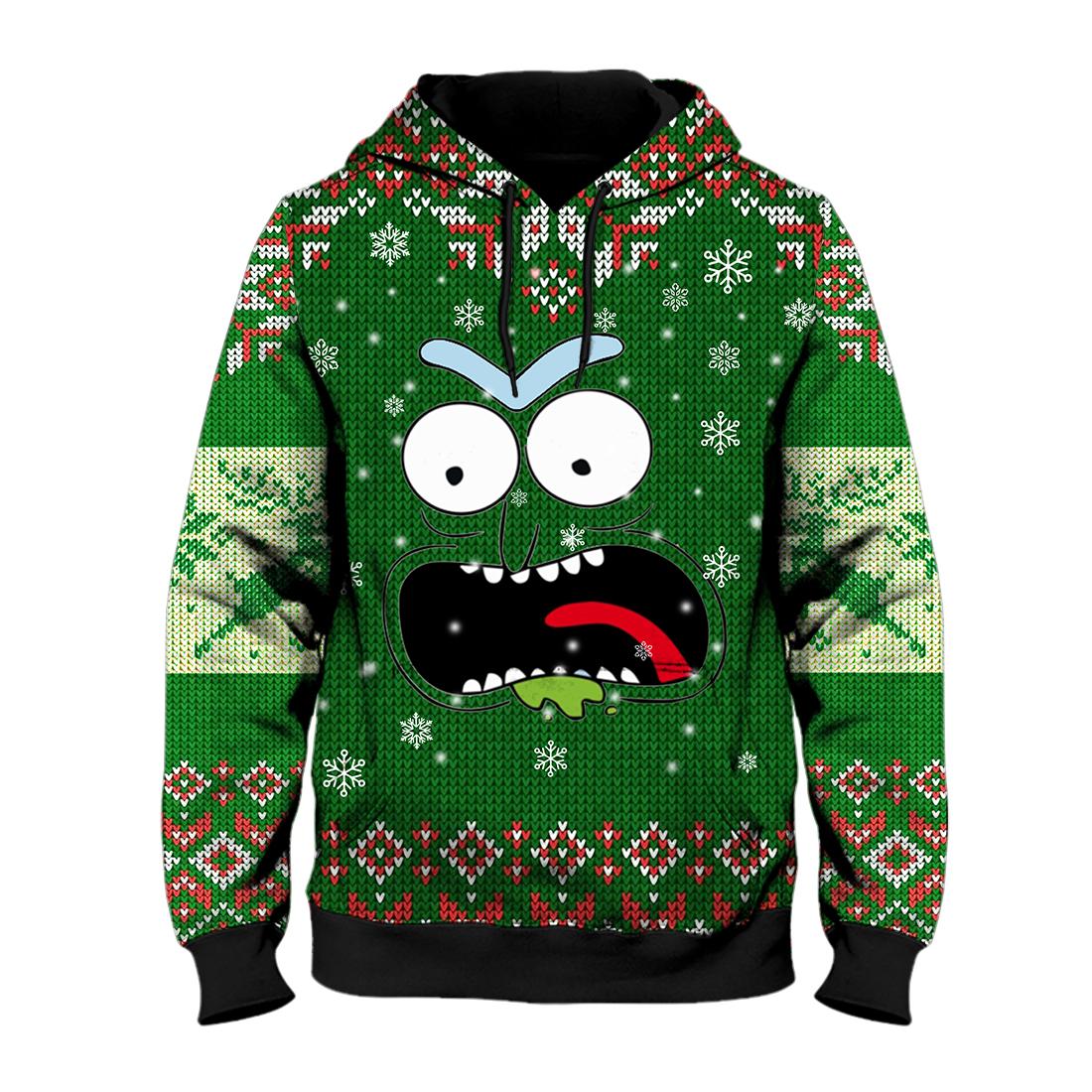 Rick face ugly christmas all over print hoodie