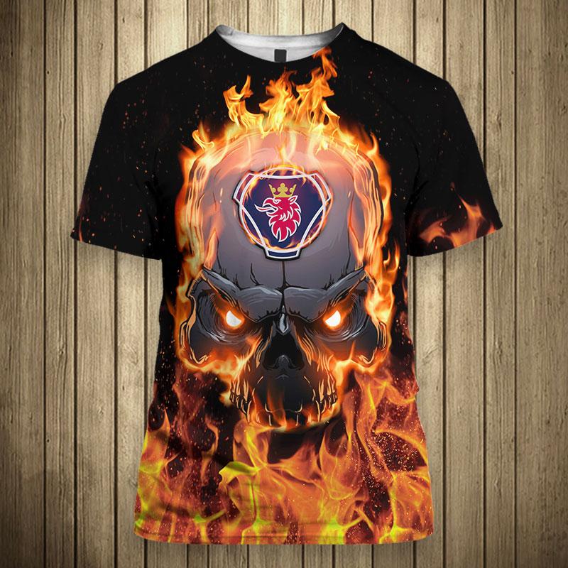 Scania ab skull fire 3d shirt - maria