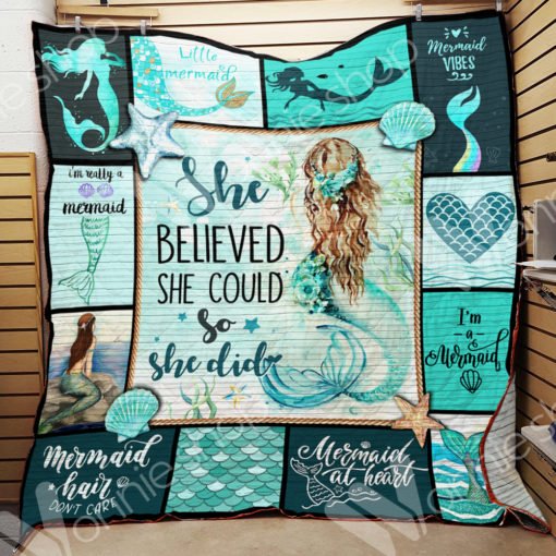She believed she could so she did mermaid blanket 1