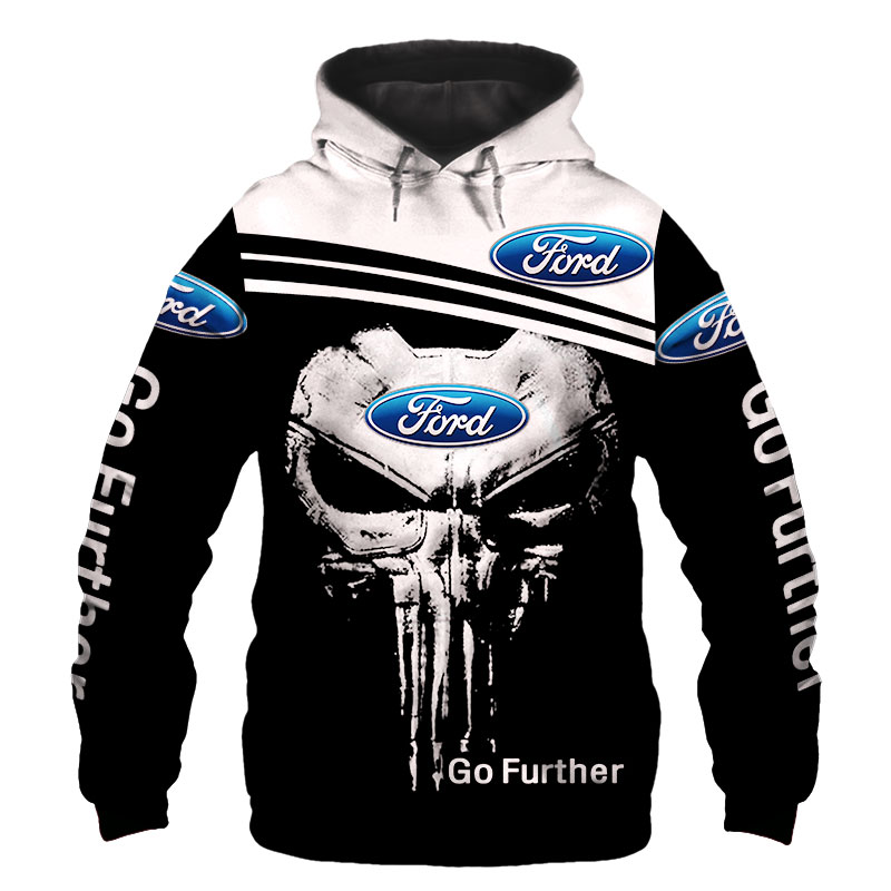 Skull ford car go further all over print hoodie – maria
