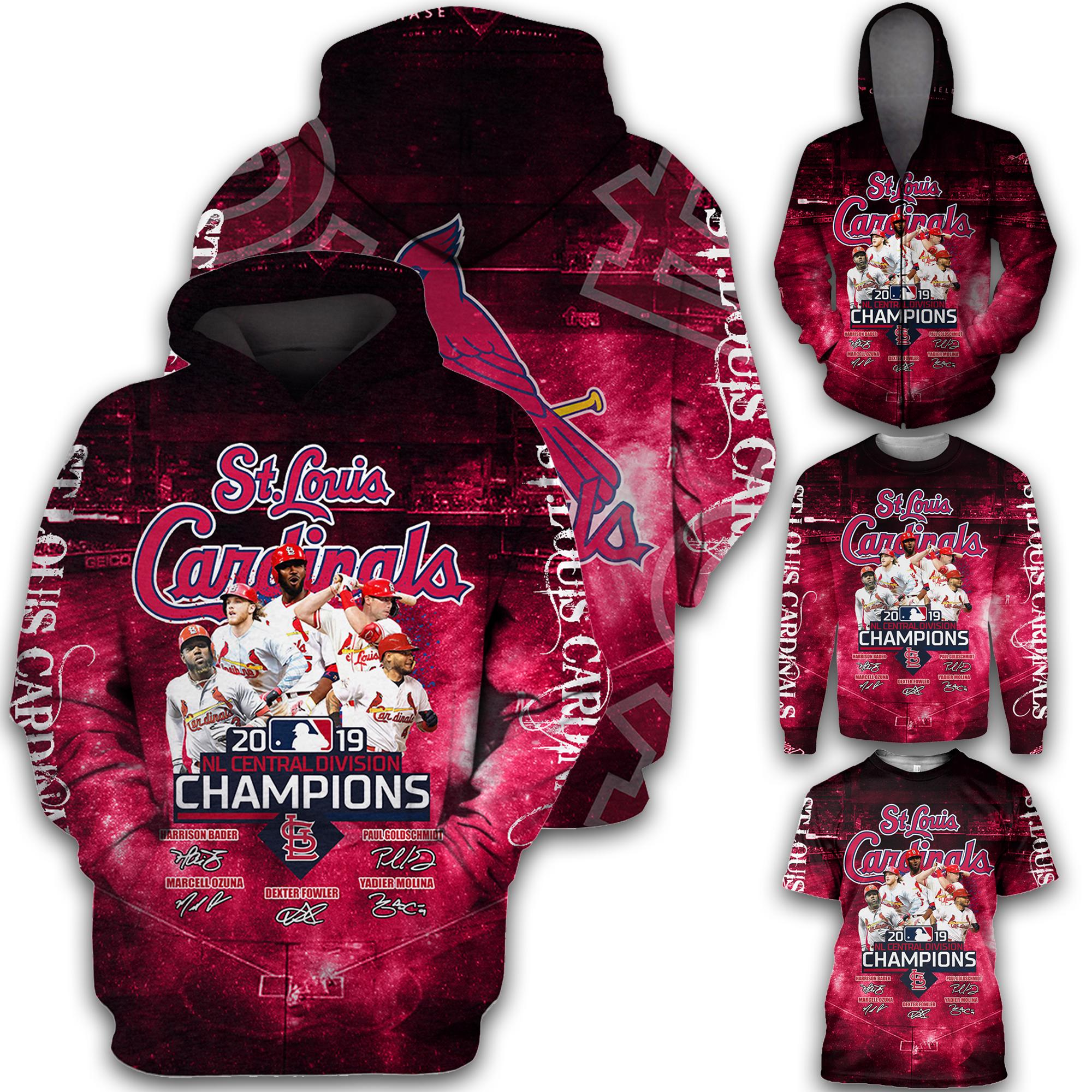 St louis cardinals 2019 nl central division champions 3d hoodie - maria