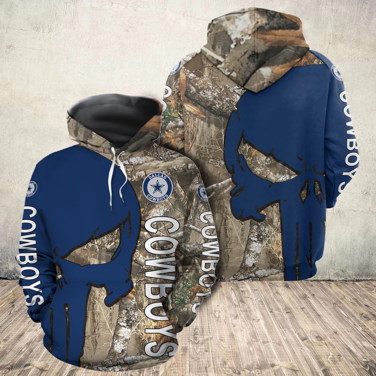The punisher dallas cowboys all over print hoodie