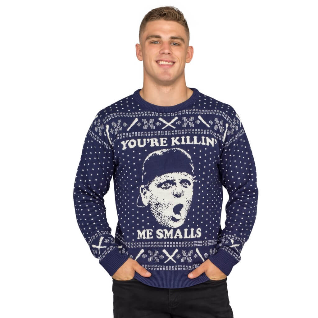The sandlot you’re killing me smalls navy ugly christmas sweater – maria