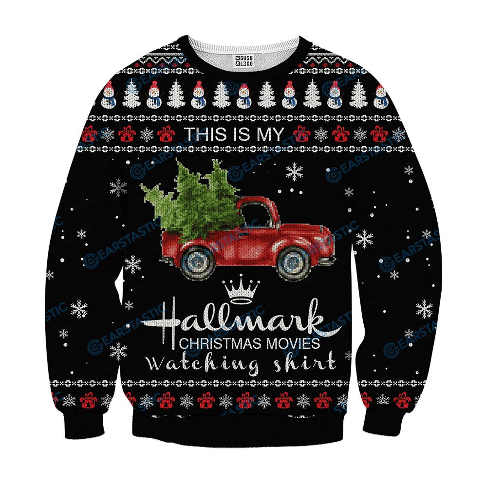 This is my hallmark christmas movie watching shirt ugly sweater - black