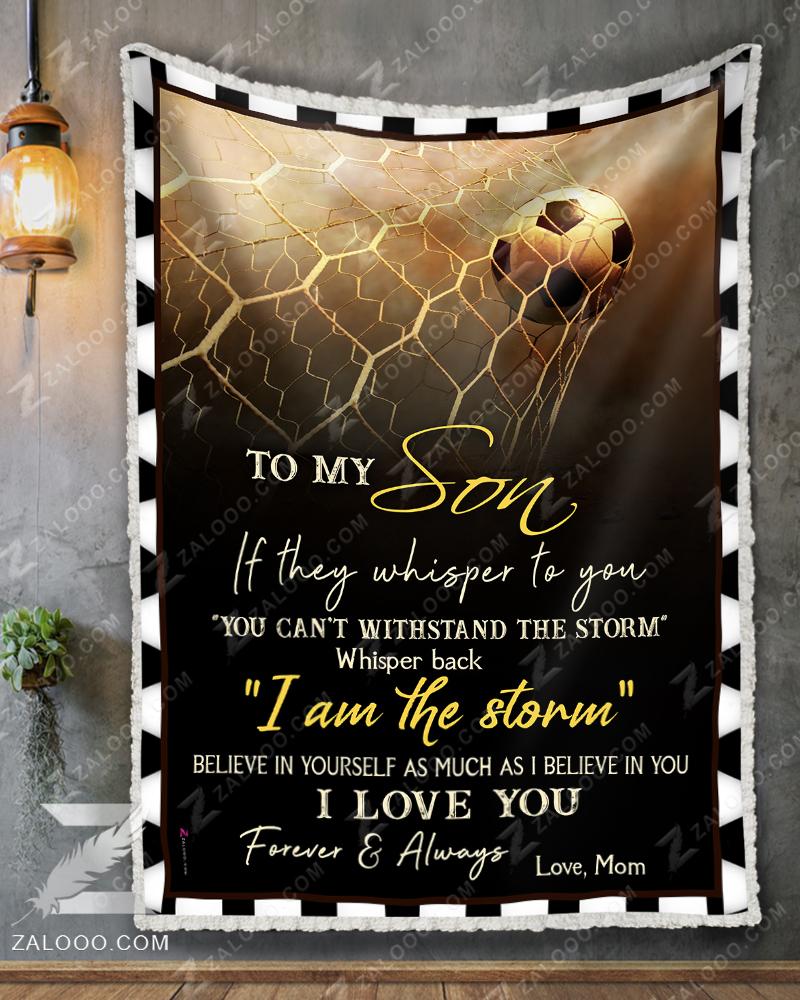 To my son I love you forever and always soccer blanket – maria