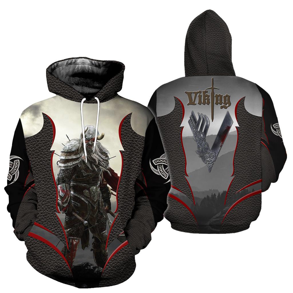 Viking 3d all over printed hoodie - maria