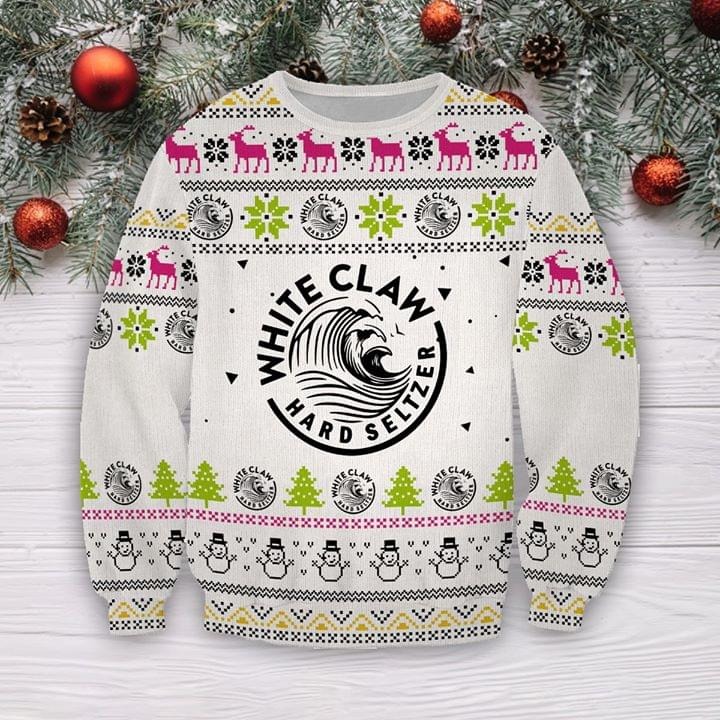 White Claws hard Seltzer ugly Christmas sweater - maria