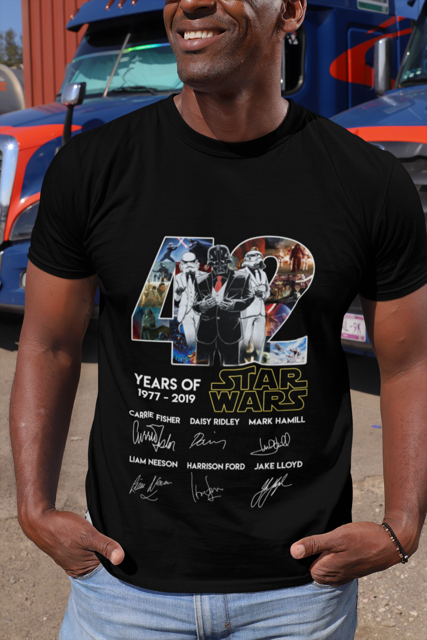 42 years of Star Wars 1977 2019 signatures shirt, hoodie, tank top – pdn
