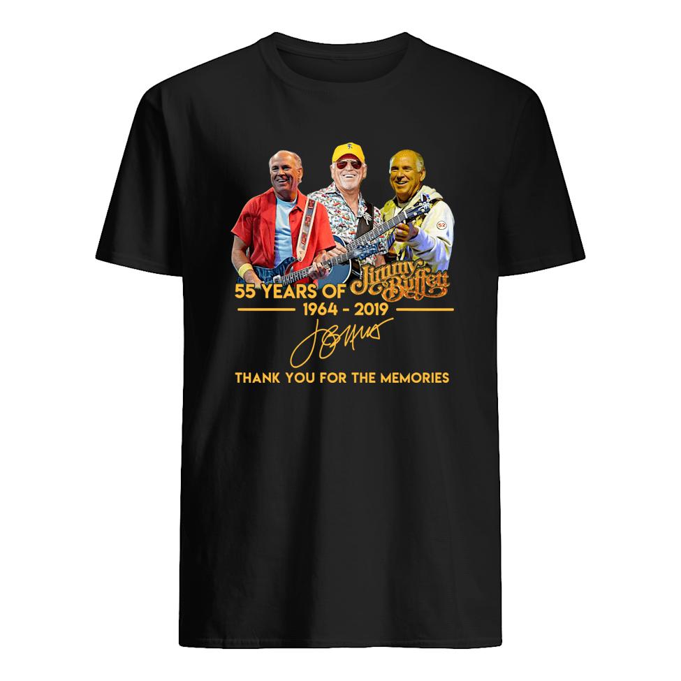 55 years of jimmy buffett 1964–2019 thank you for the memories shirt