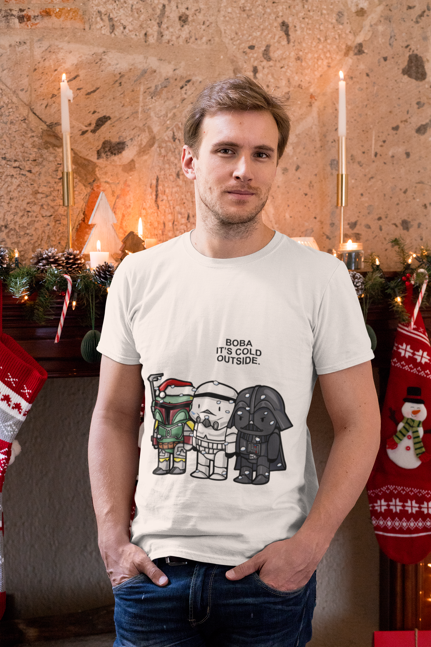 Boba Fett Stormtrooper Darth Vader boba it's cold outside christmas shirt