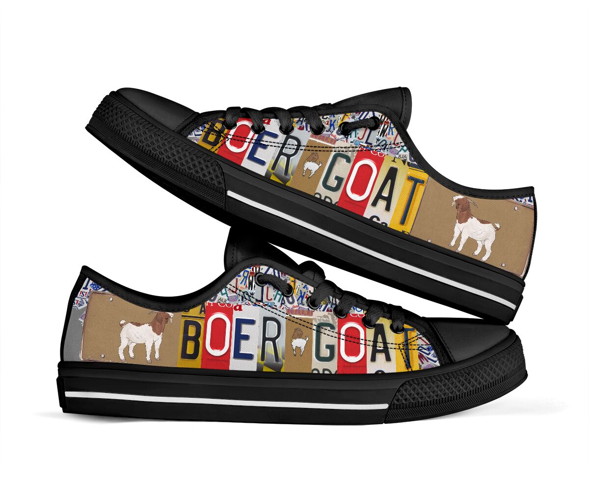Boer goat license plates low top sneakers – maria