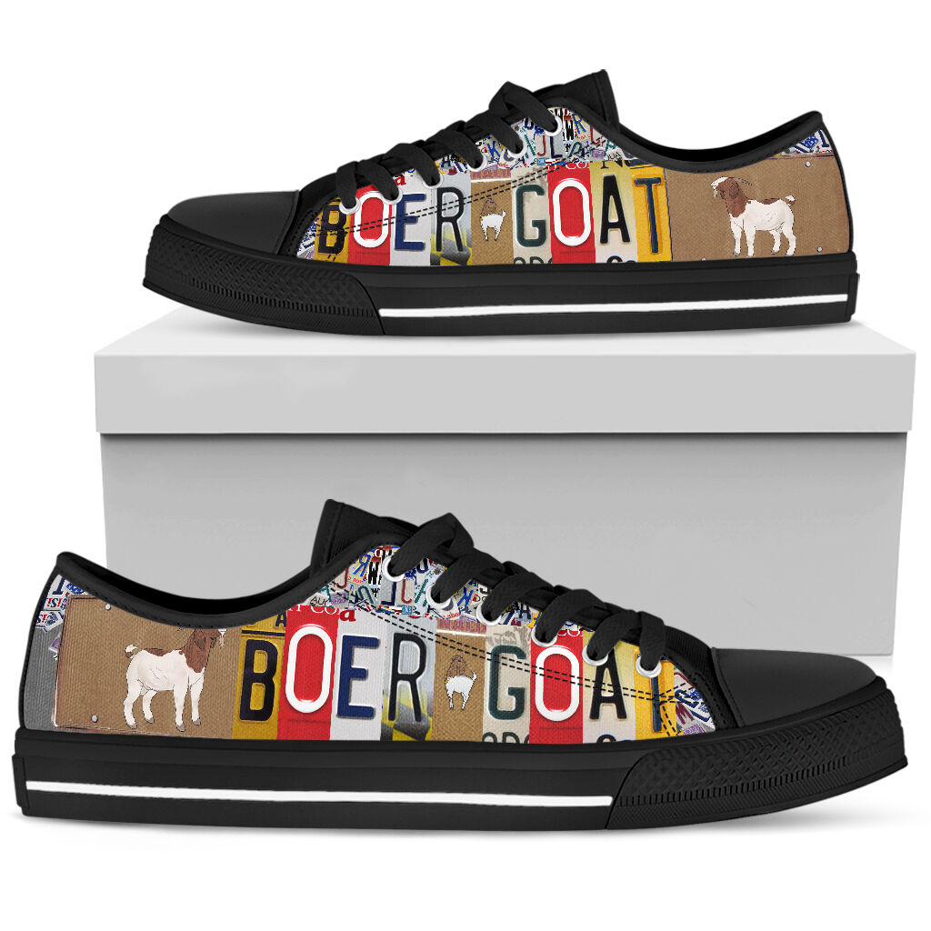 Boer goat license plates low top sneakers 6