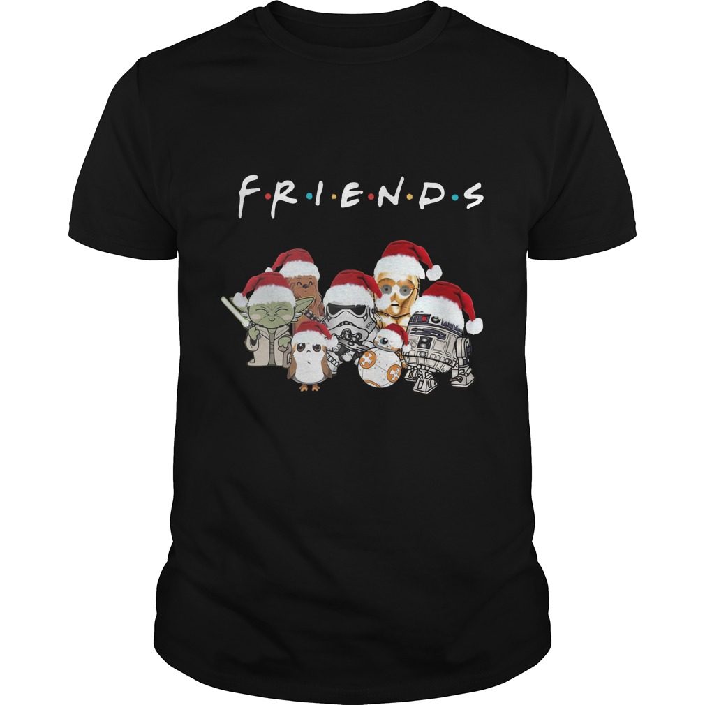 Christmas Friends Stars War R2D2 BB8 Yoda Jabba shirt