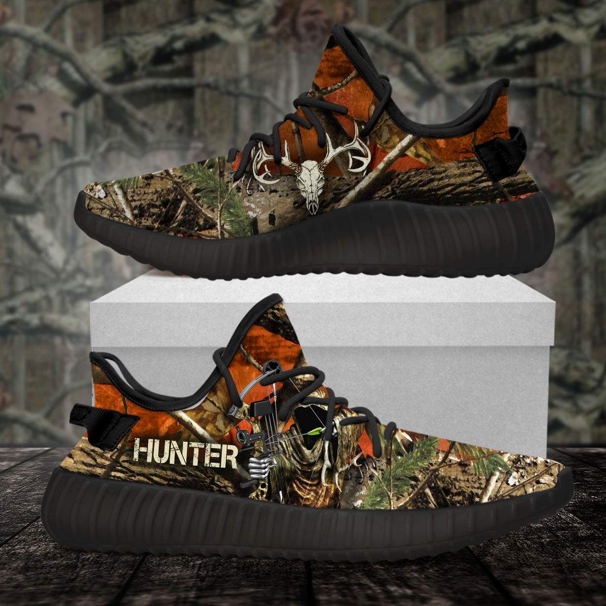 Deer hunting pattern yeezy shoes 1