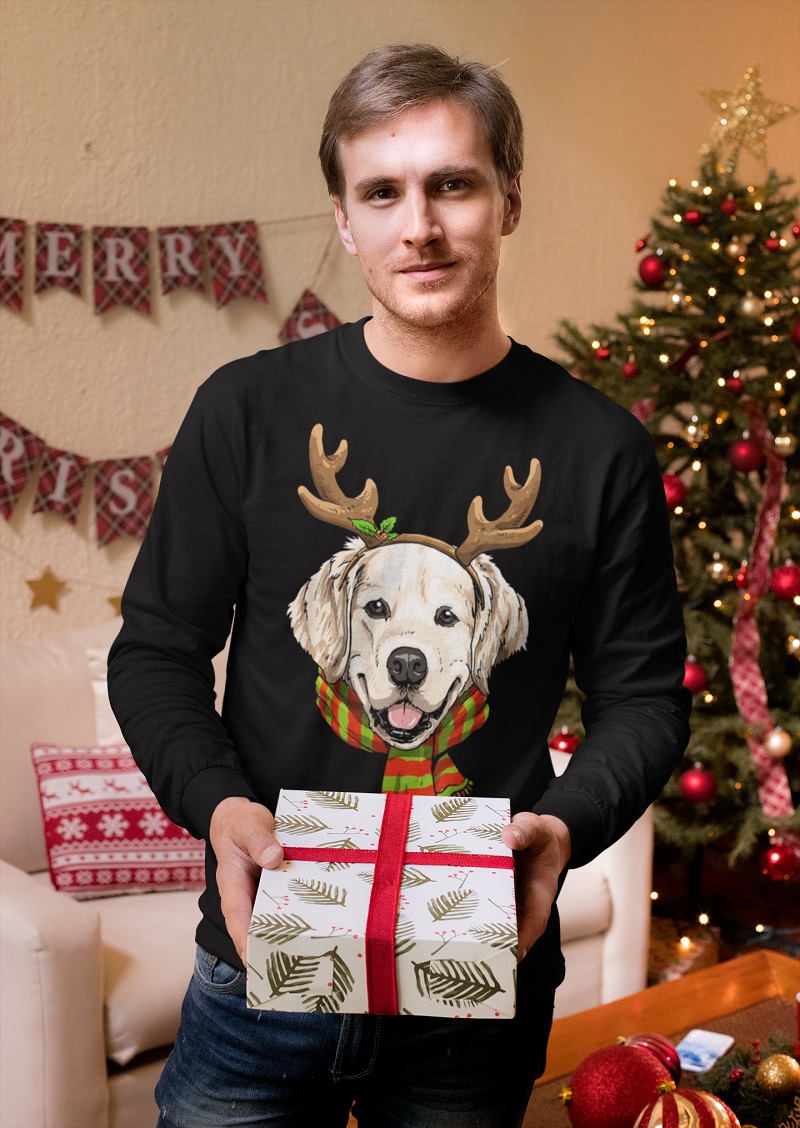 Golden Retriever Dog Merry Christmas Reindeer shirt, hoodie, tank top - tml