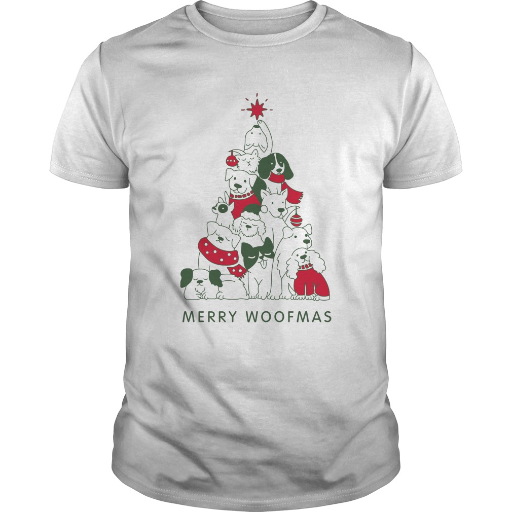 Dogs tree merry woofmas Ugly Christmas shirt