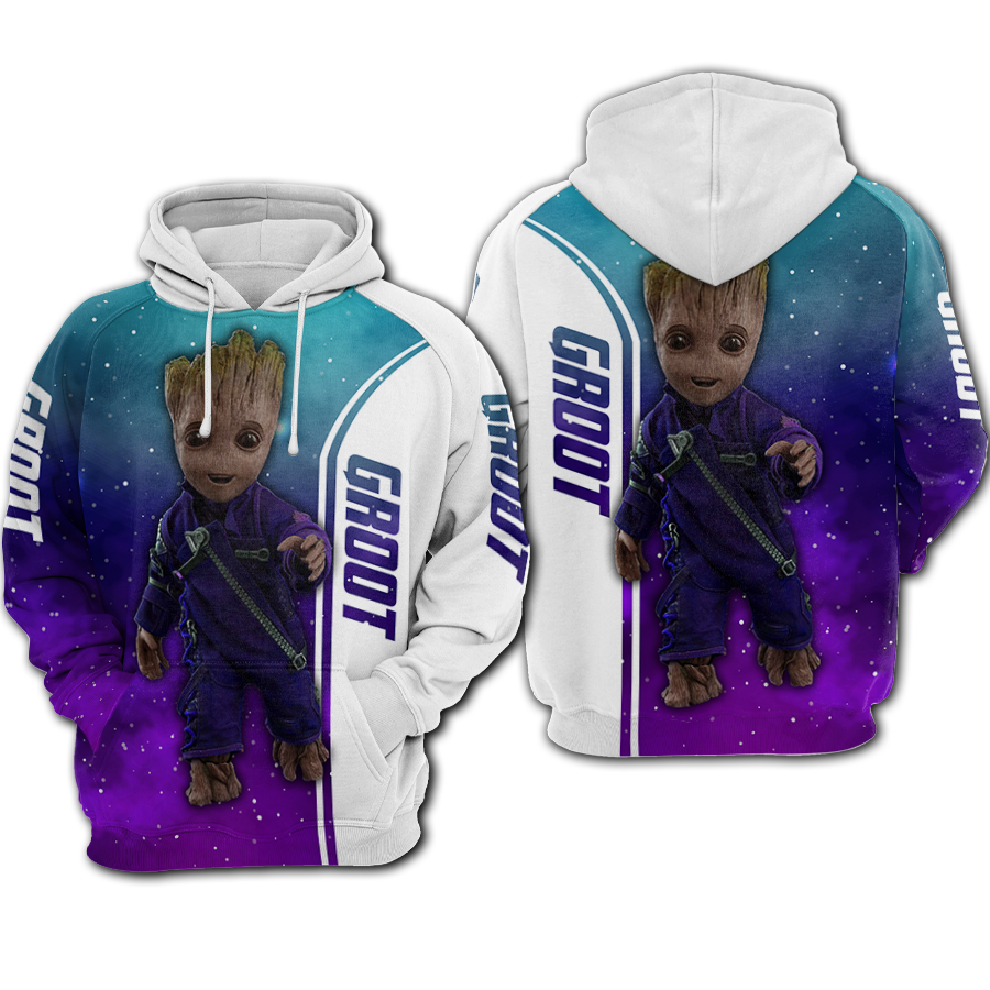 Groot galaxy full printing hoodie