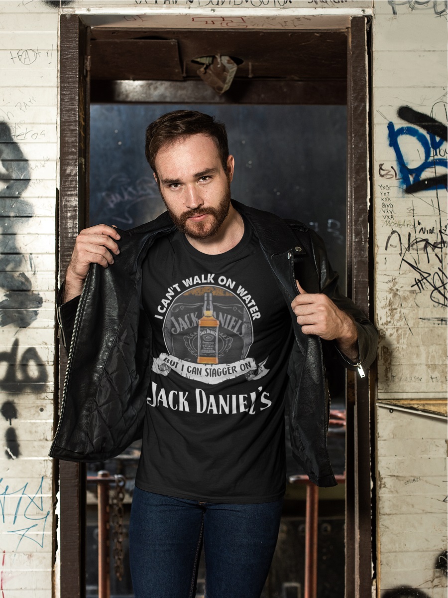 I can't walk on water but I can stagger on jack daniels shirt