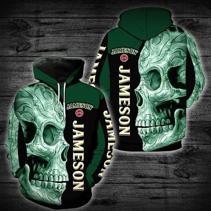 Jameson Irish Whiskey skull 3d full print hoodie- BBS