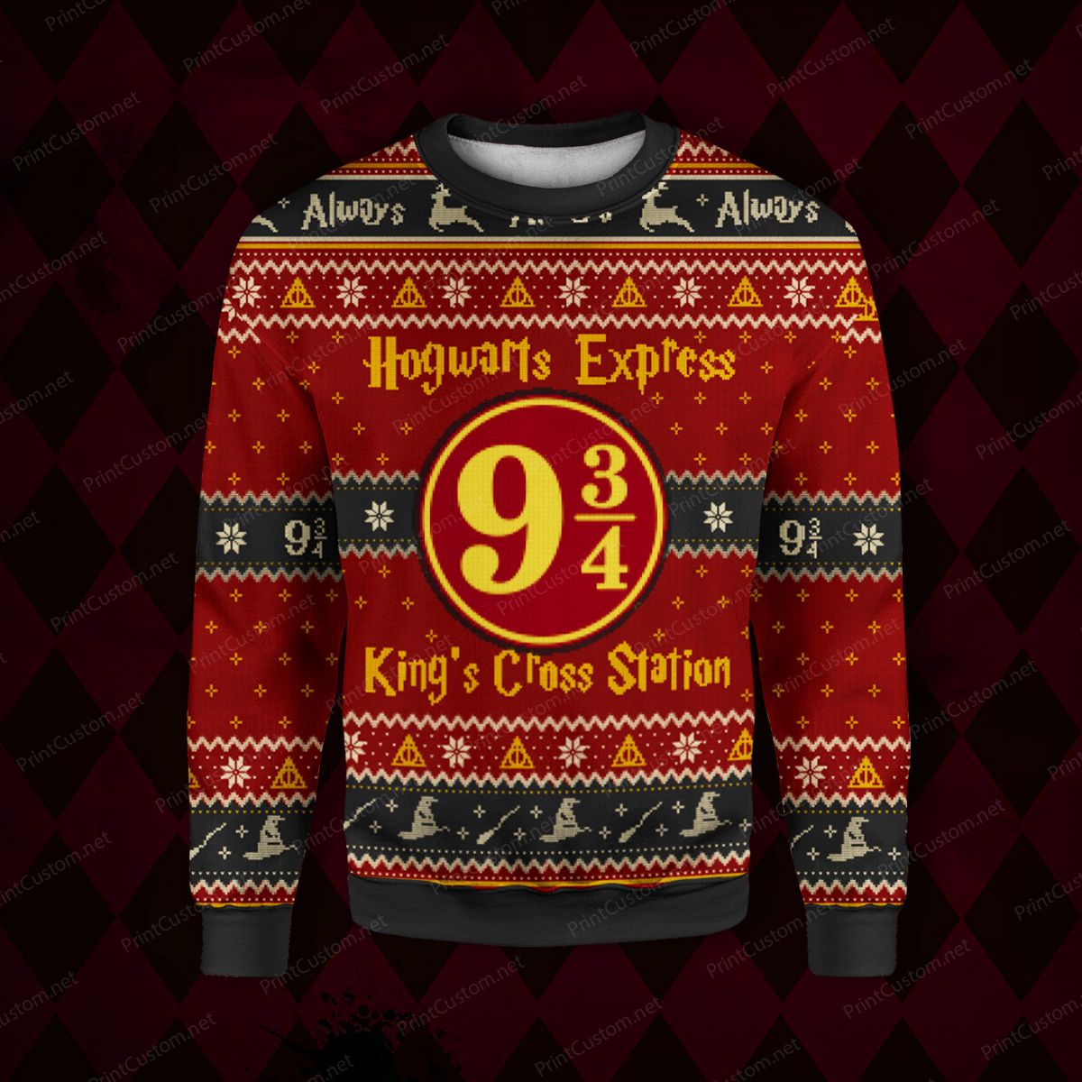 King’s cross station harry potter full printing ugly christmas sweater – maria