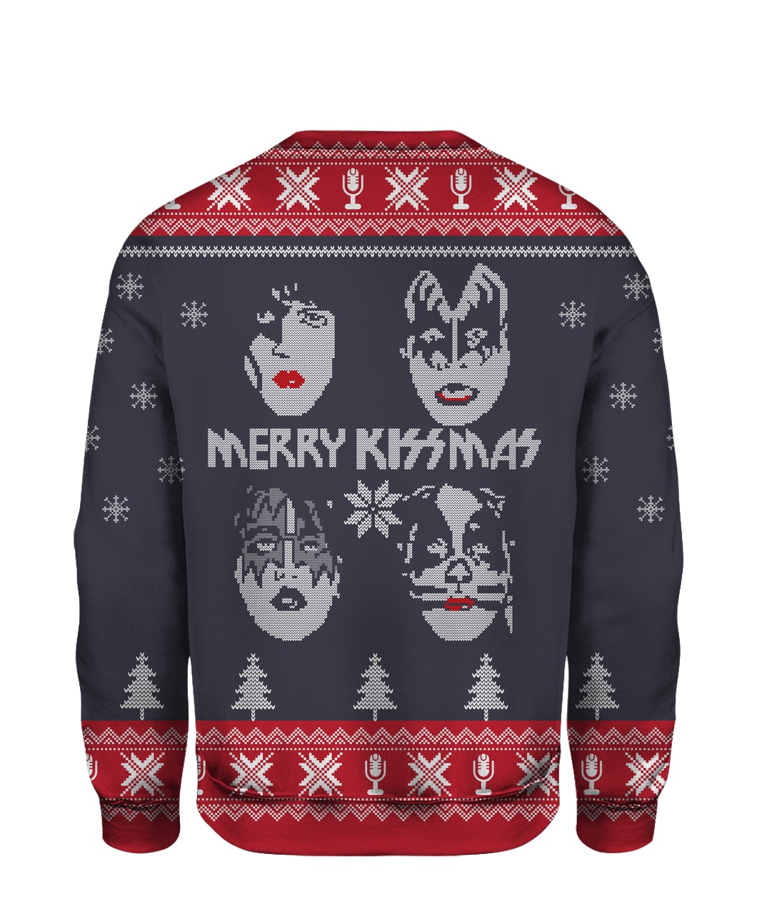 Kiss Band Merry Kissmas Ugly Christmas Sweater-back