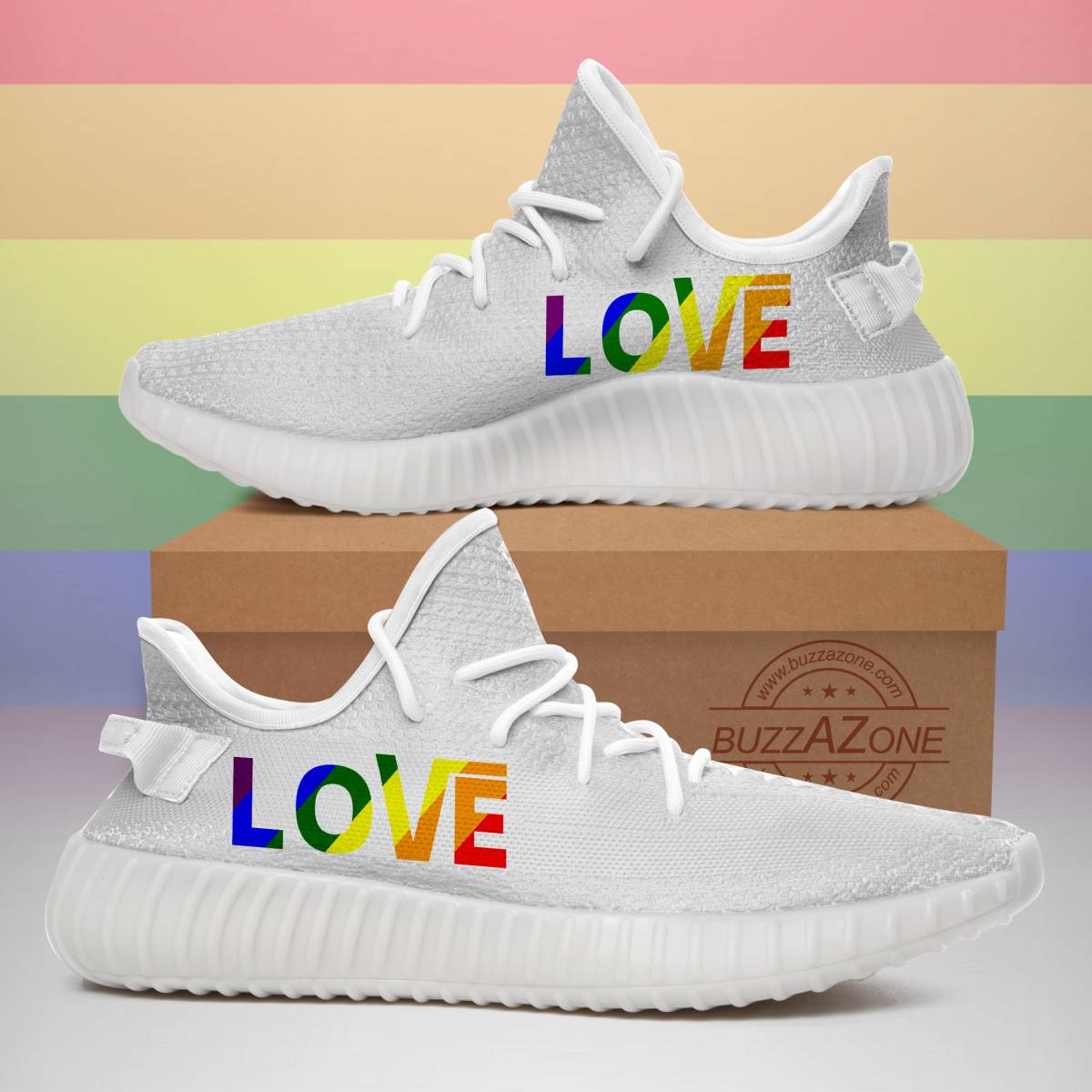 LGBT love custom yeezy shoes 3