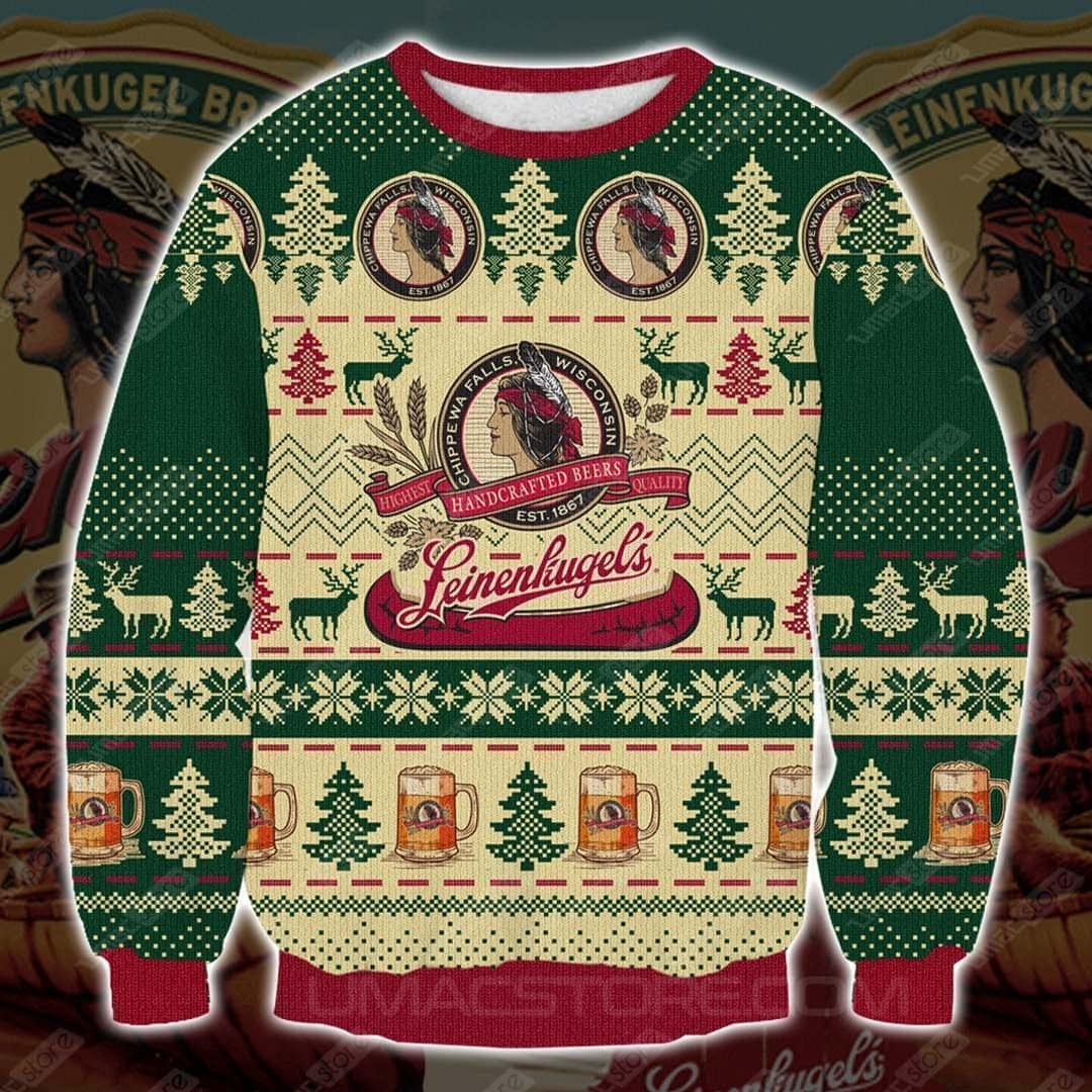 Leinenkugel's beer full printing ugly christmas sweater 1