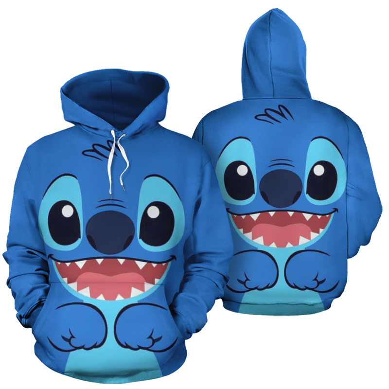 Lilo and stitch face full printing hoodie