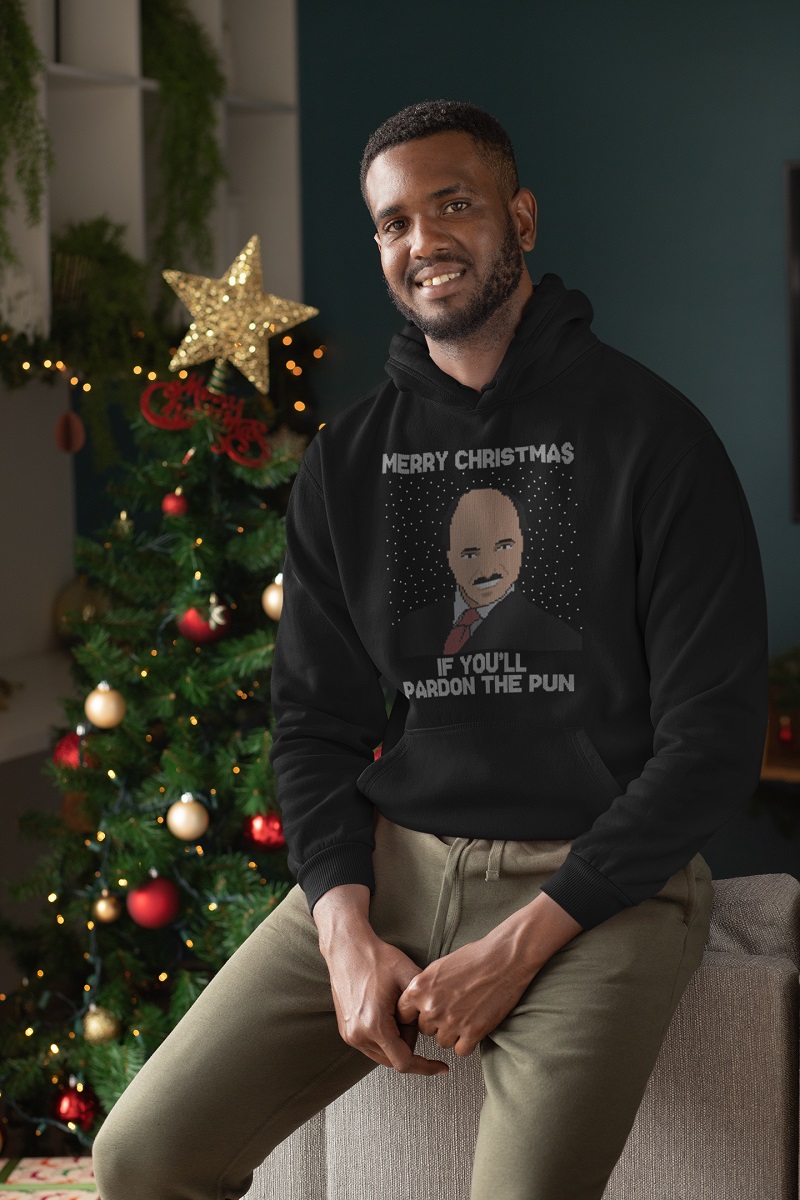 Merry Christmas if you'll pardon the pun ugly Christmas hoodie