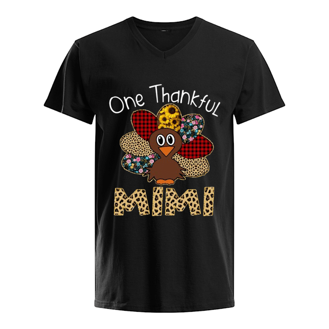 Once Thankful thanksgiving funny Turkey Mimi v-neck shirt