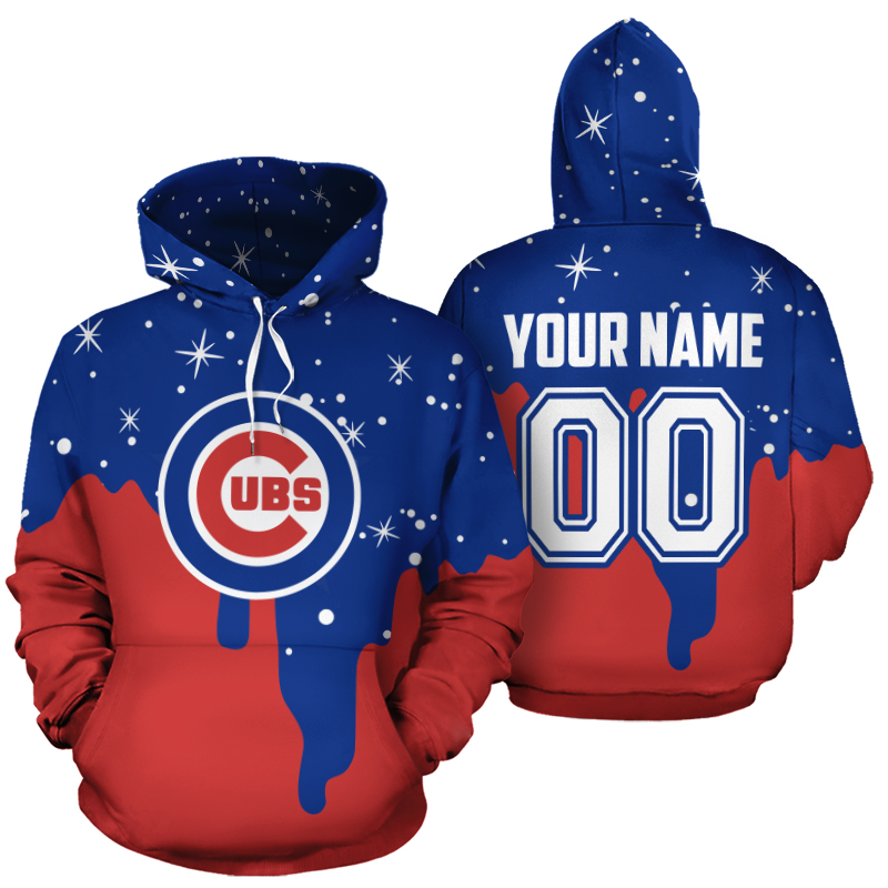 Personalized name and number chicago cubs all over print hoodie